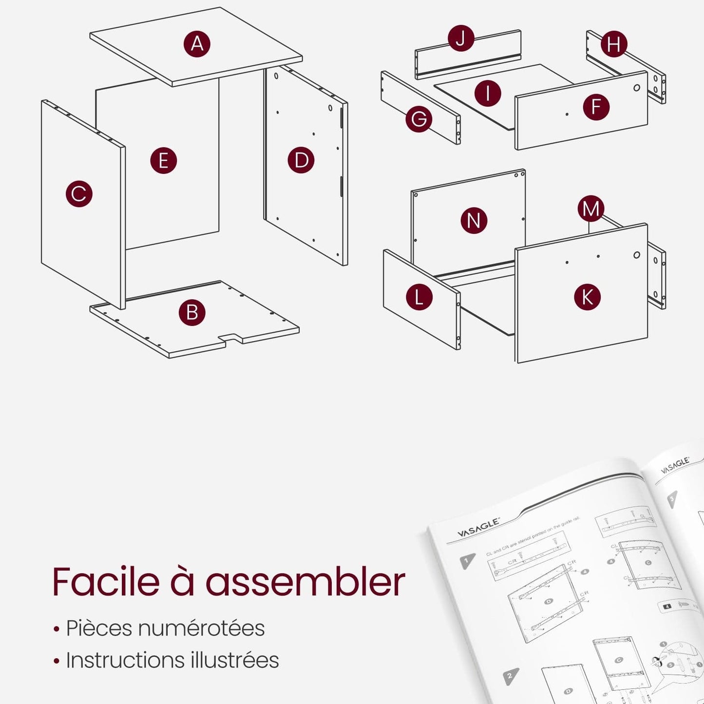 Caisson bureau avec serrure