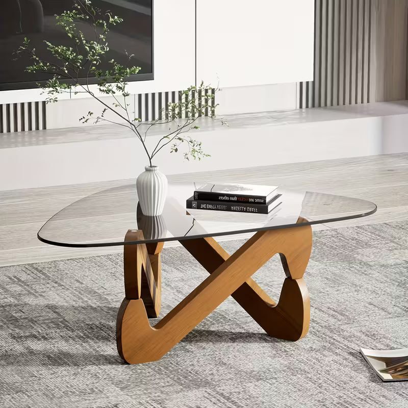 Table basse design en verre trempé