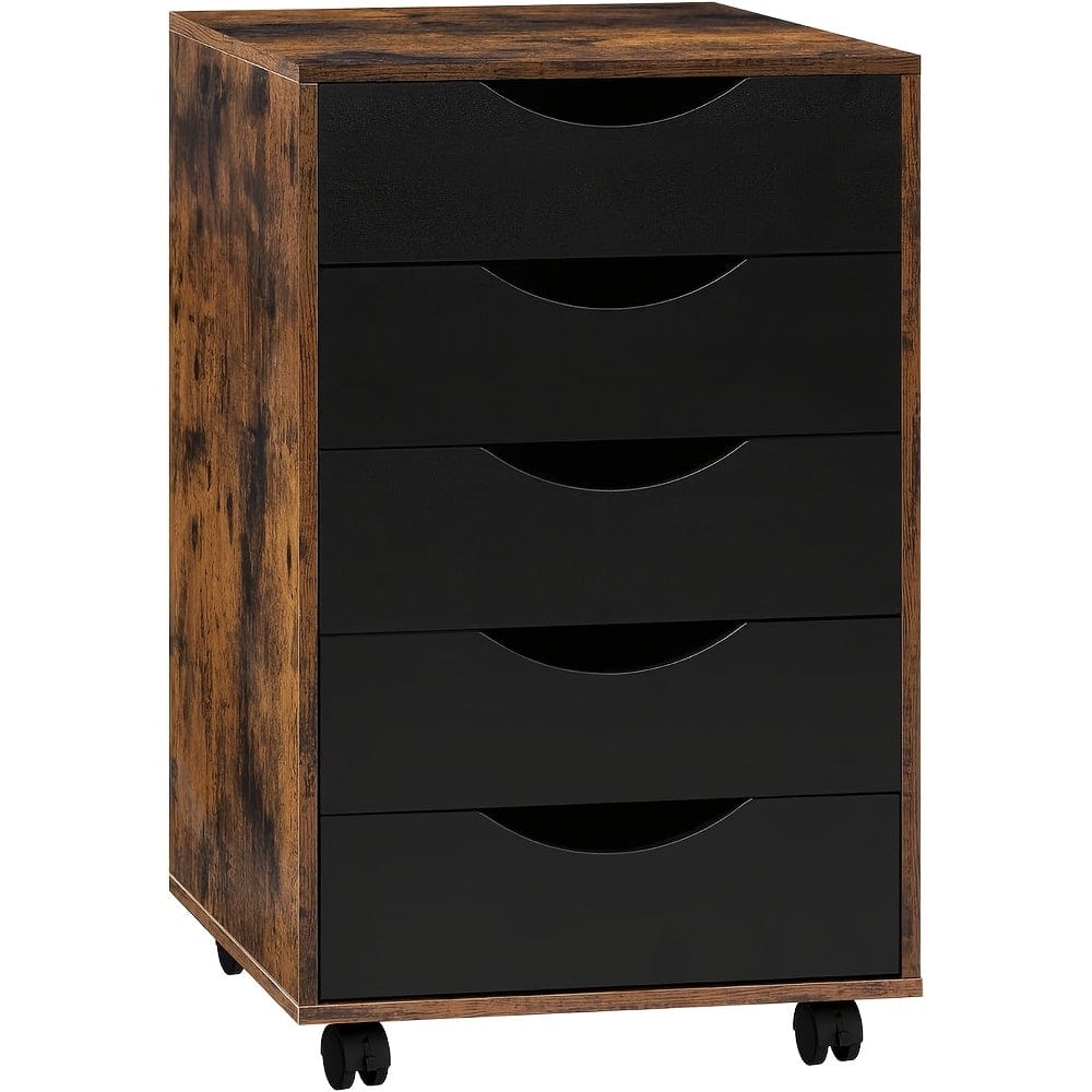 Caisson bureau noir et bois