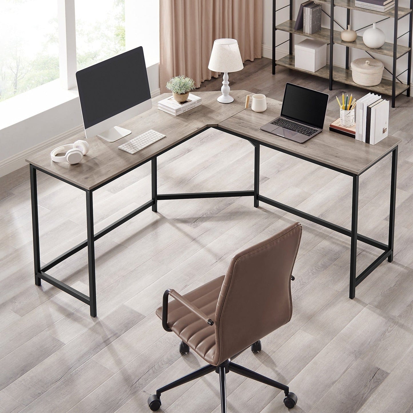 Bureau d'angle style industriel