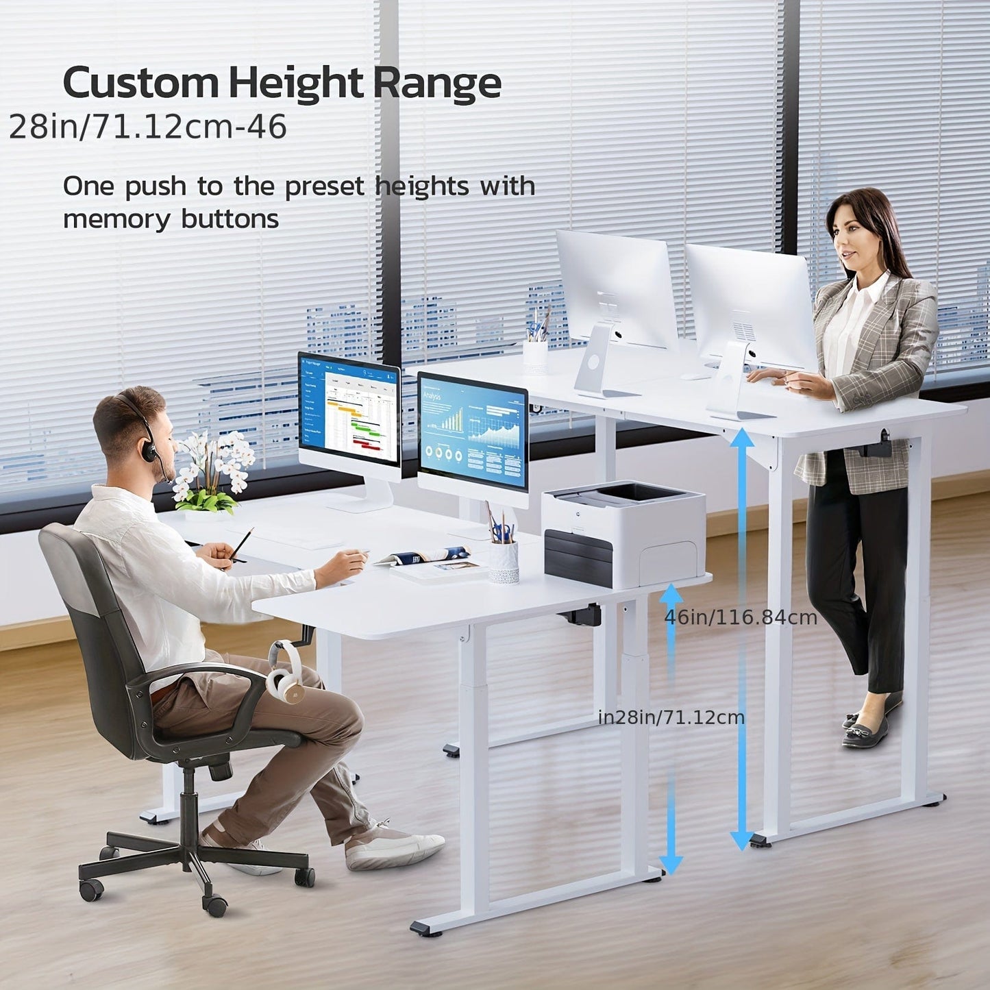 Bureau d'angle assis debout