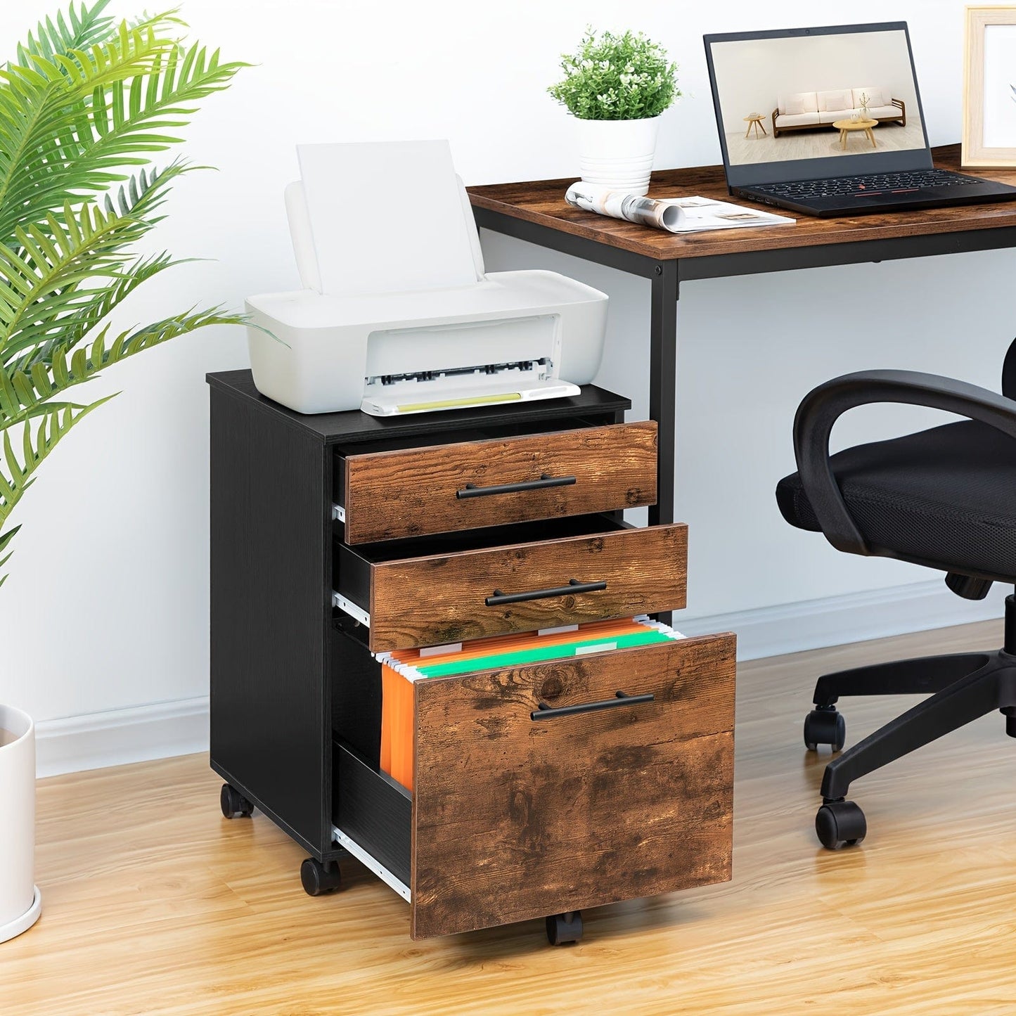 Caisson bureau style industriel