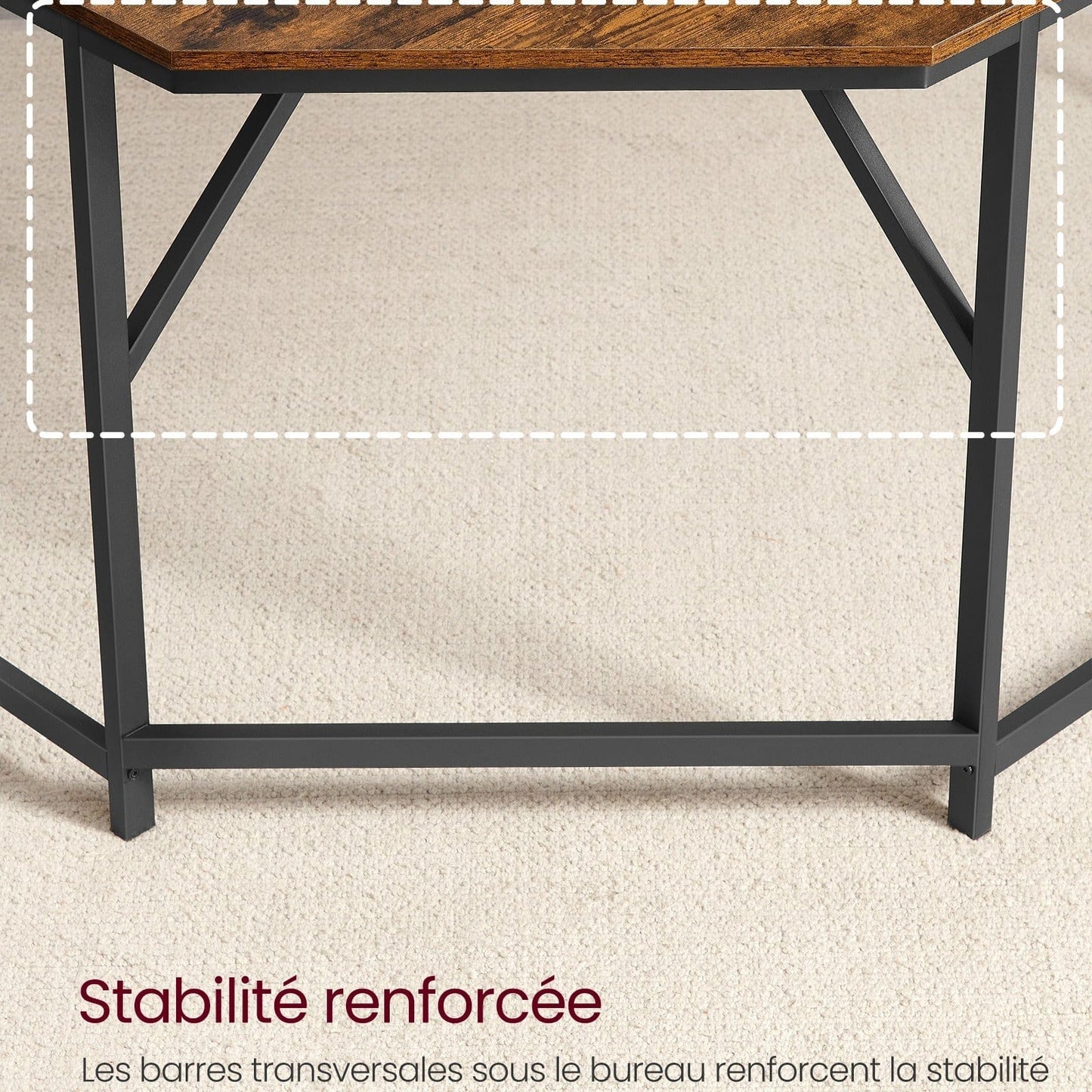 Bureau d'angle style industriel