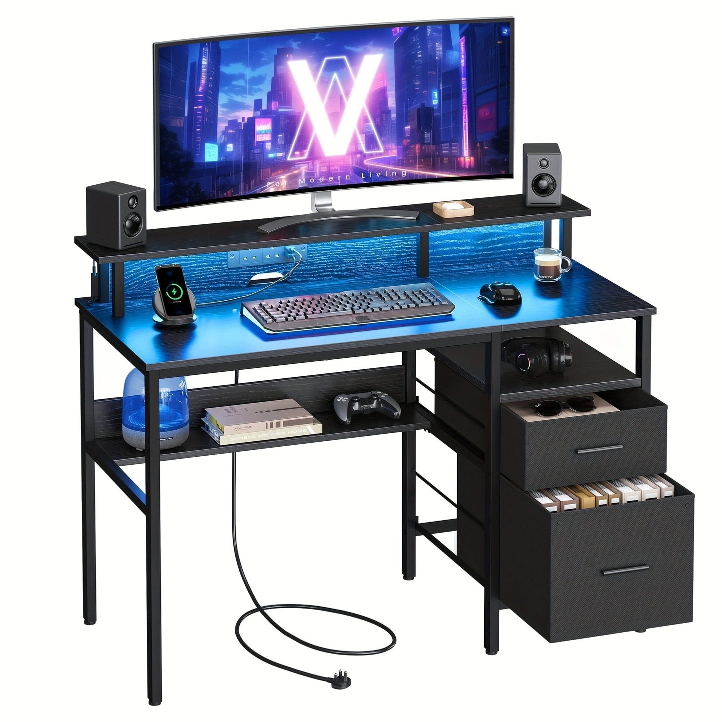 Bureau gamer led 120 cm