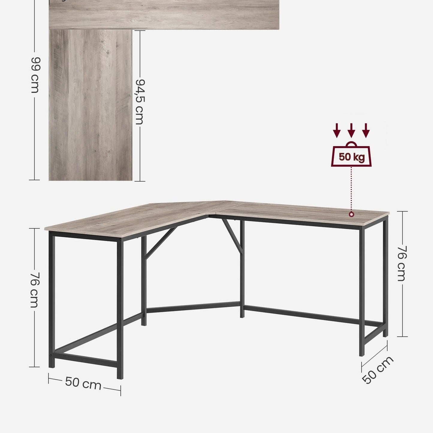 Bureau d'angle style industriel