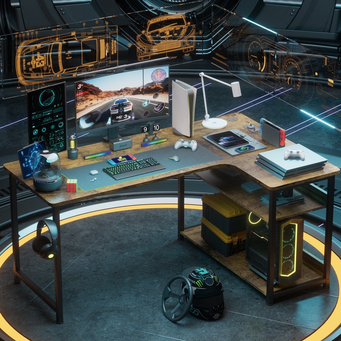 Bureau gamer angle 100 x 50 cm