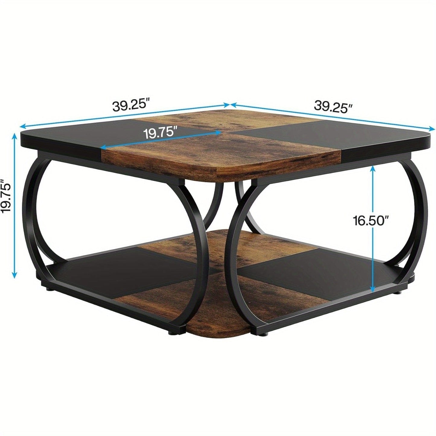 Table basse bois et acier noir