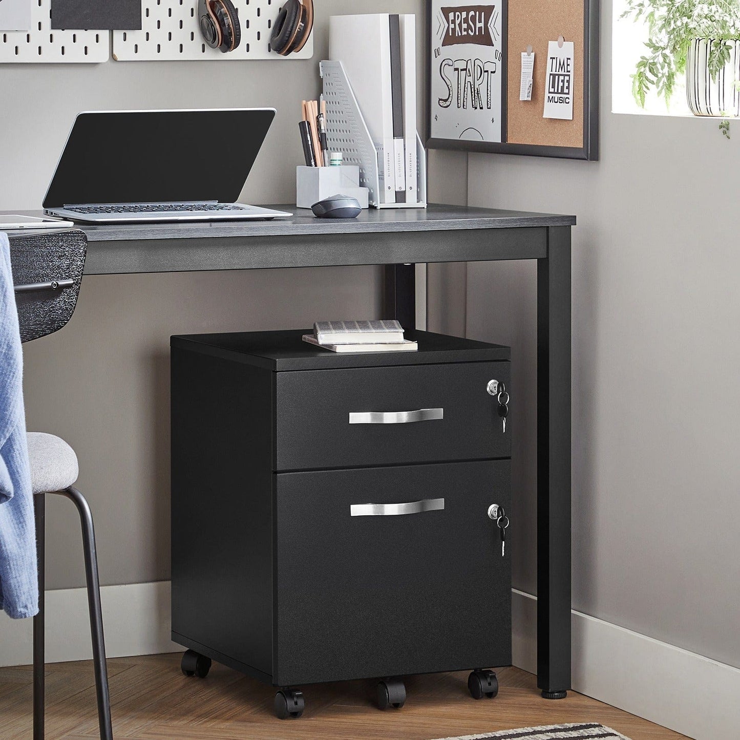 Caisson bureau avec serrure
