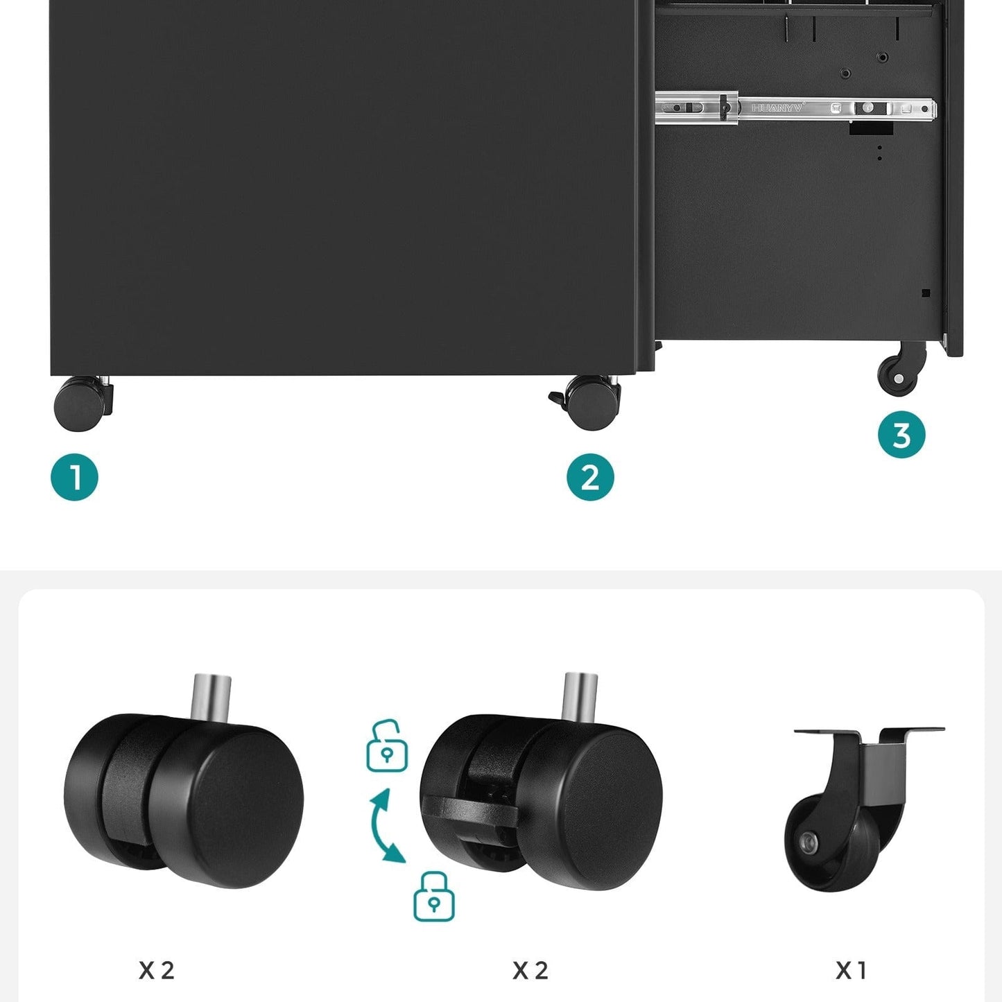 Caisson de bureau noir