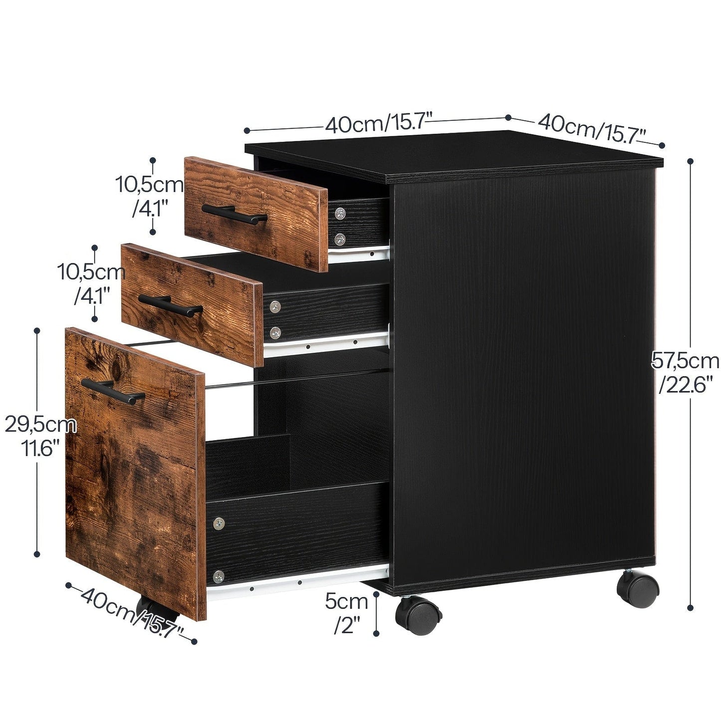 Caisson bureau style industriel