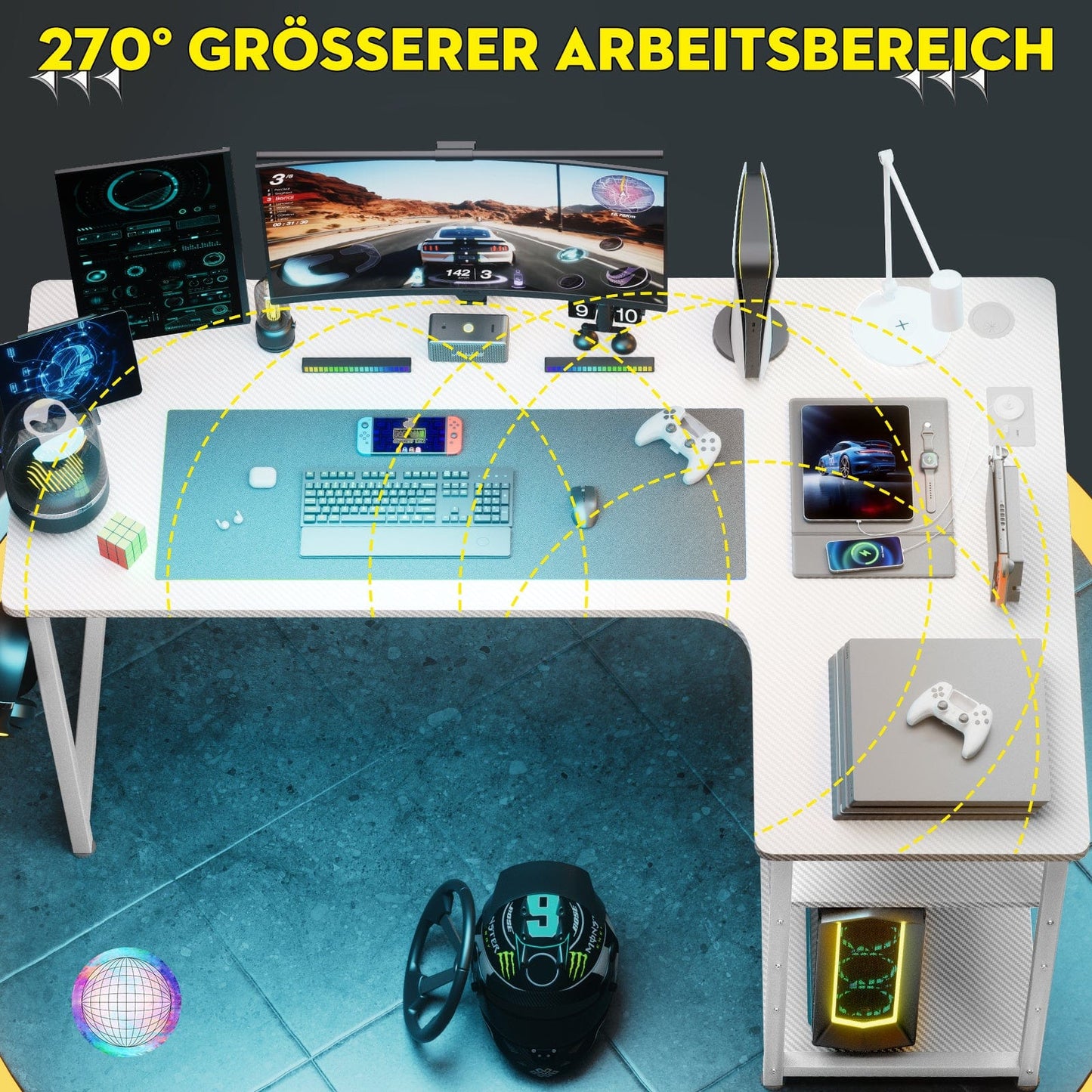 Bureau gamer angle 100 x 50 cm