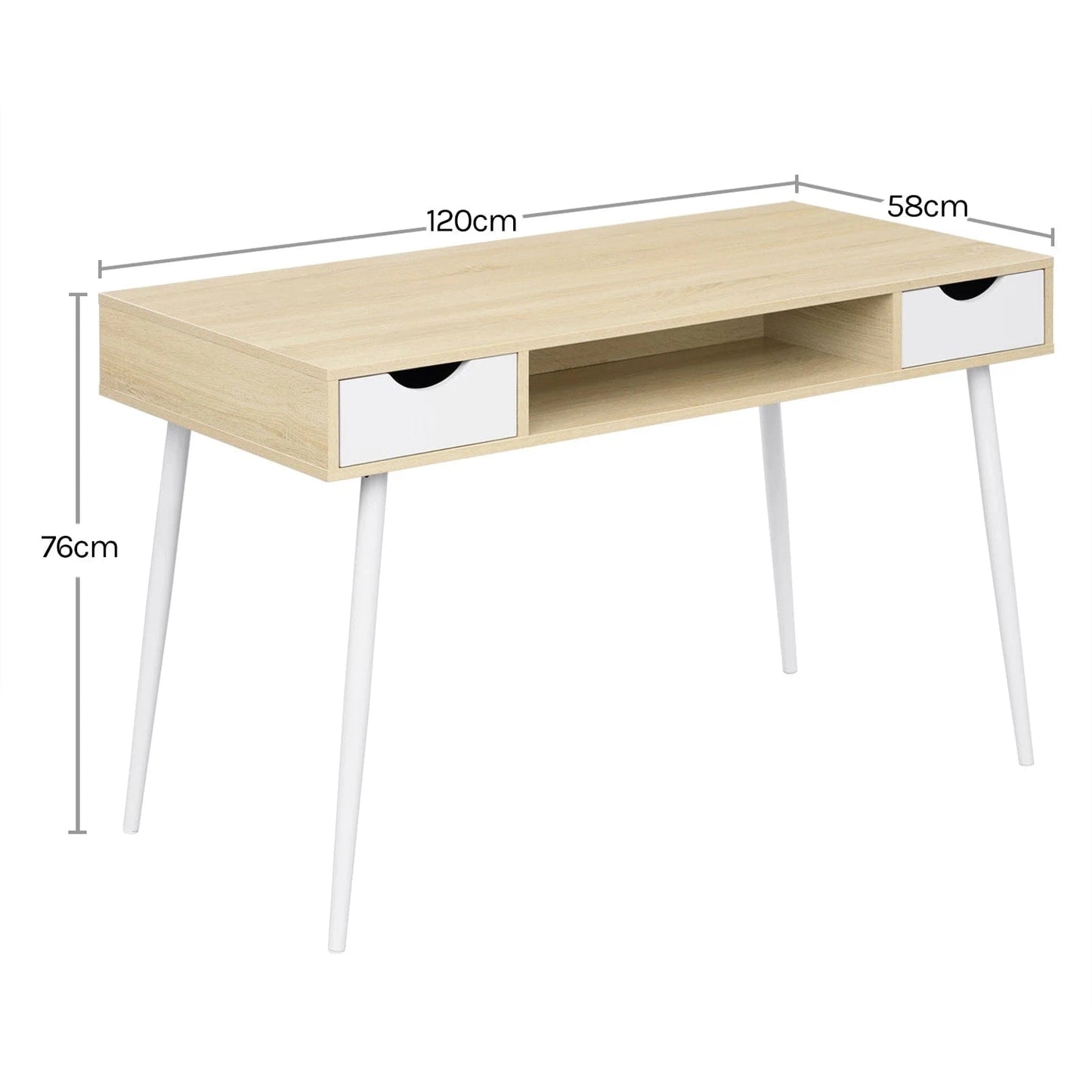 Bureau blanc et bois scandinave
