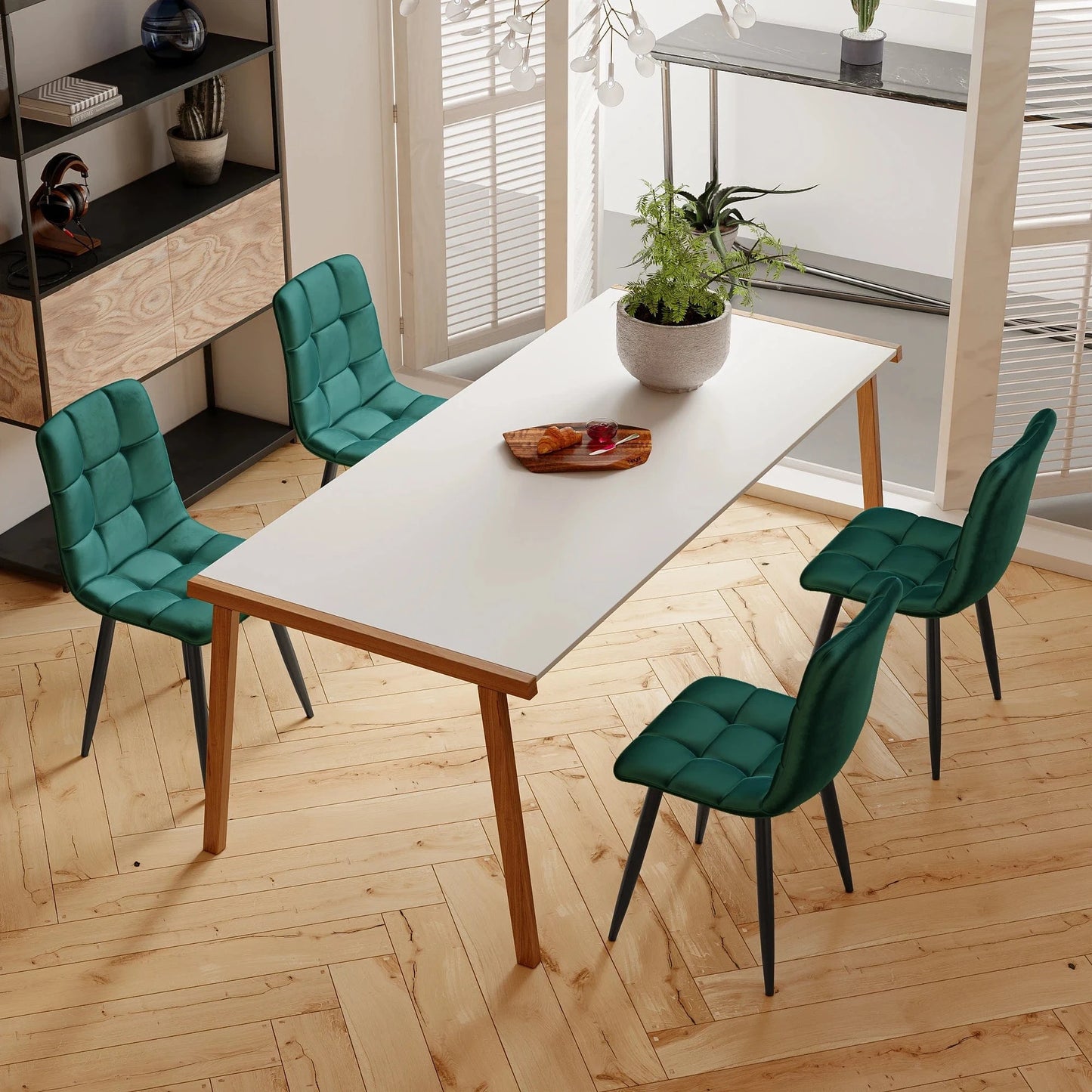 Chaise de réunion verte | SET DE 4 CHAISES