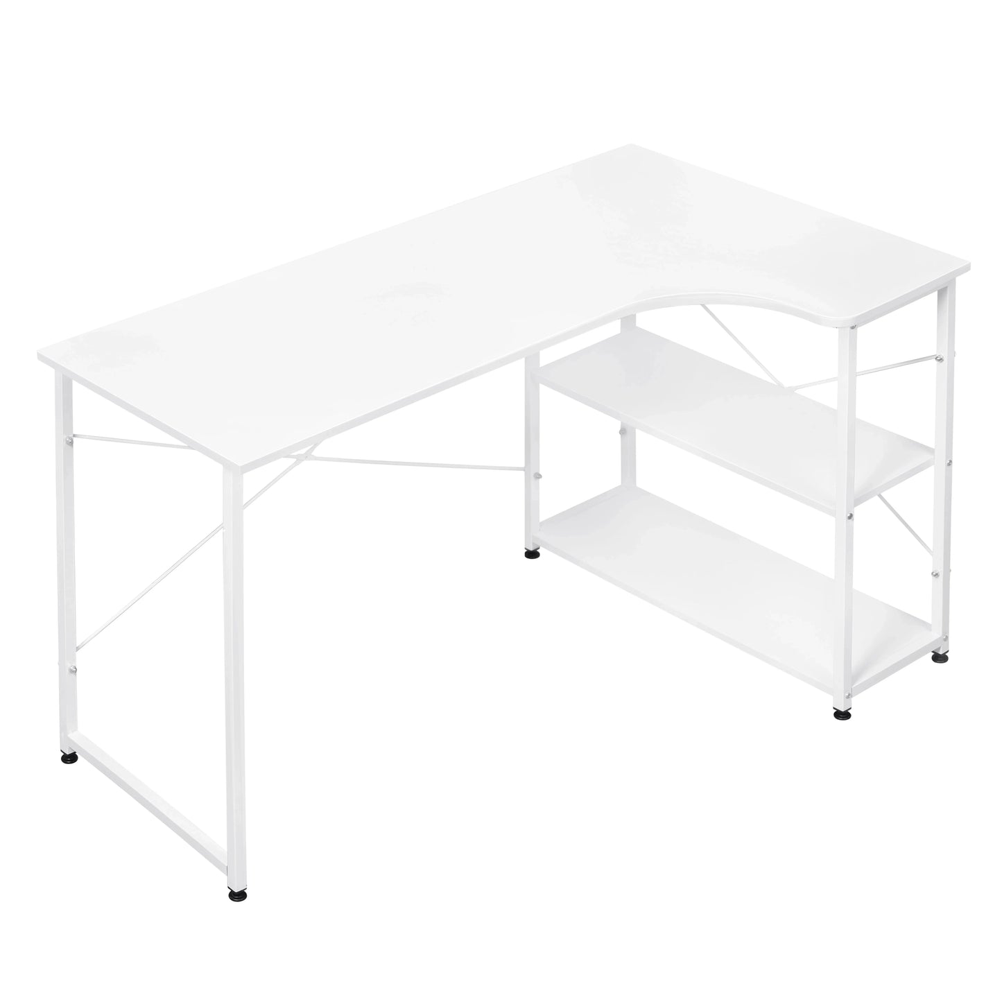 Bureau scandinave métal noir et bois étagère