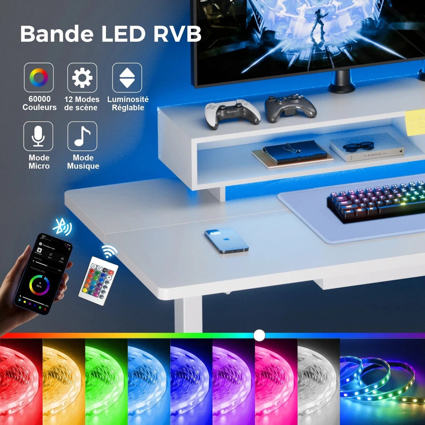 Bureau electrique avec rangement