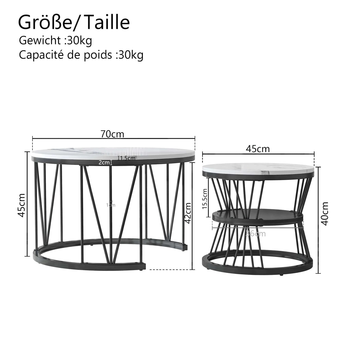 Table basse marbre noir et doré