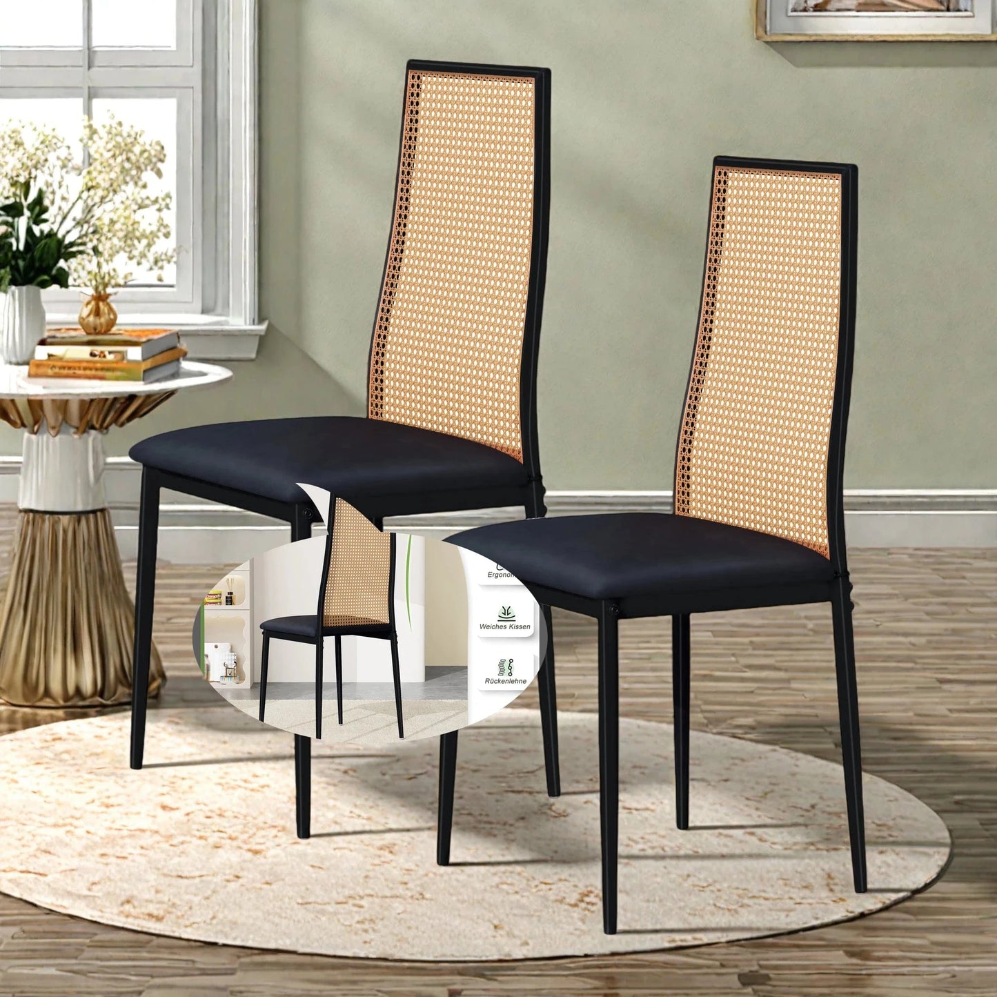 Chaise dossier en cannage | SET de 2 chaises