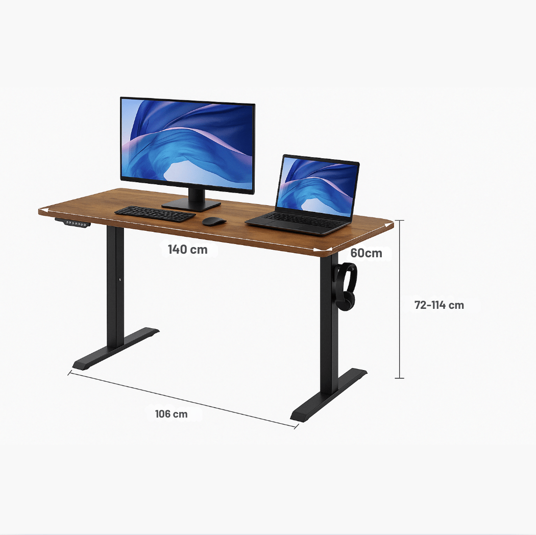 Bureau assis debout en bois