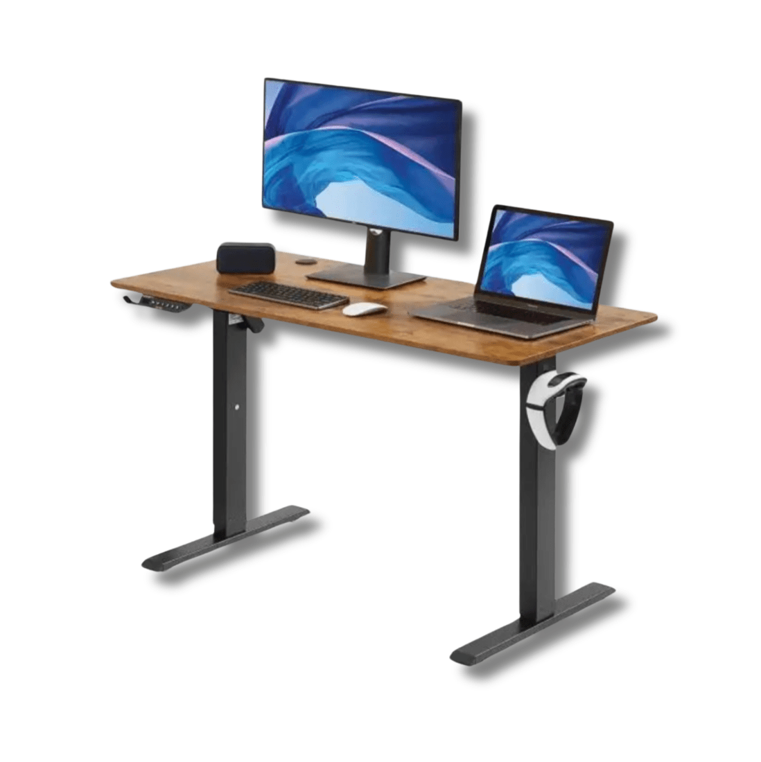 Bureau assis debout en bois