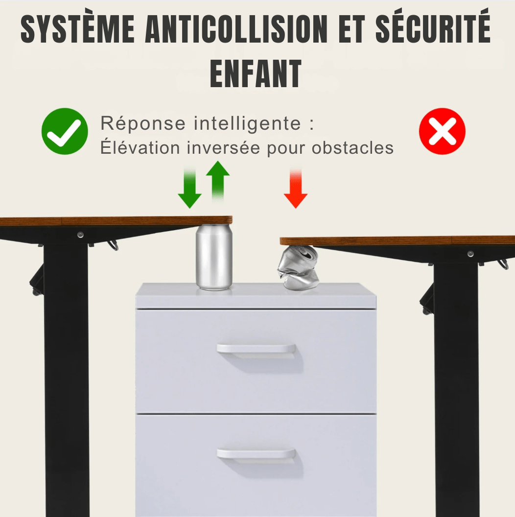 Bureau assis debout avec rangement