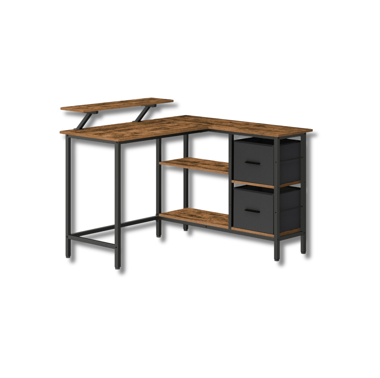 Bureau en l avec rangement