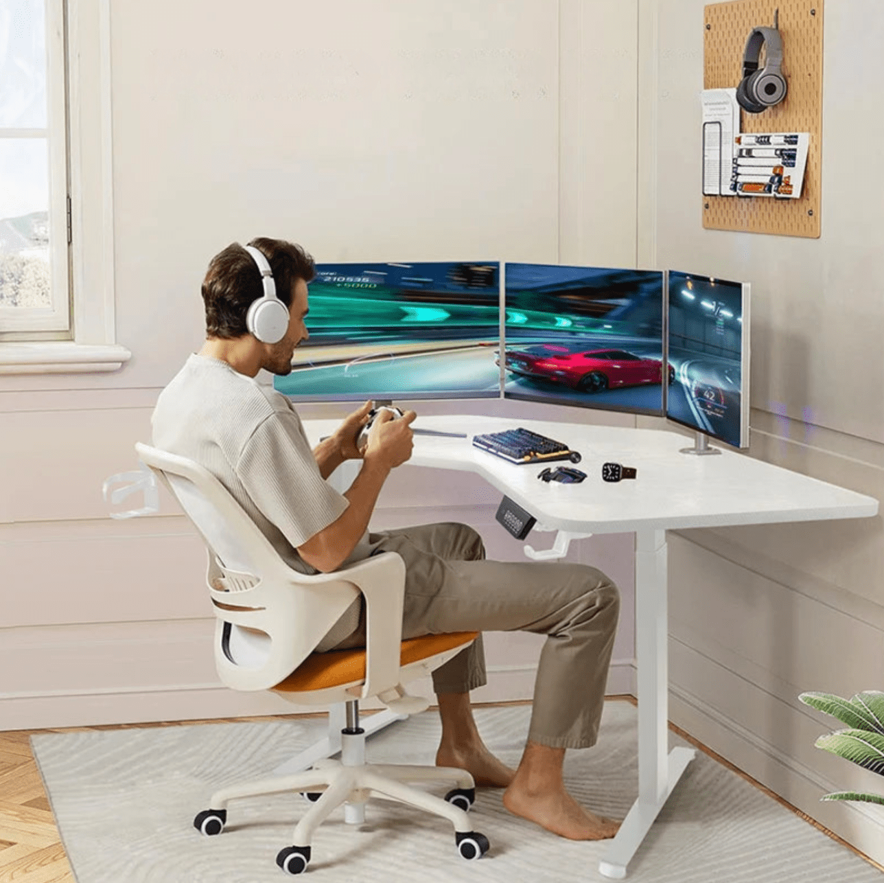 Bureau d'angle électrique