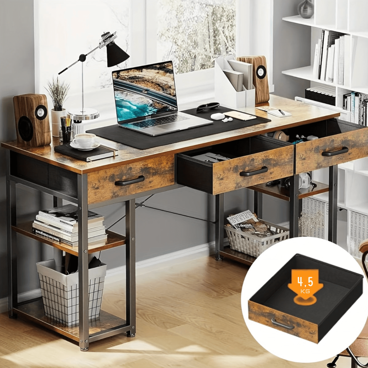 Bureau en bois rustique