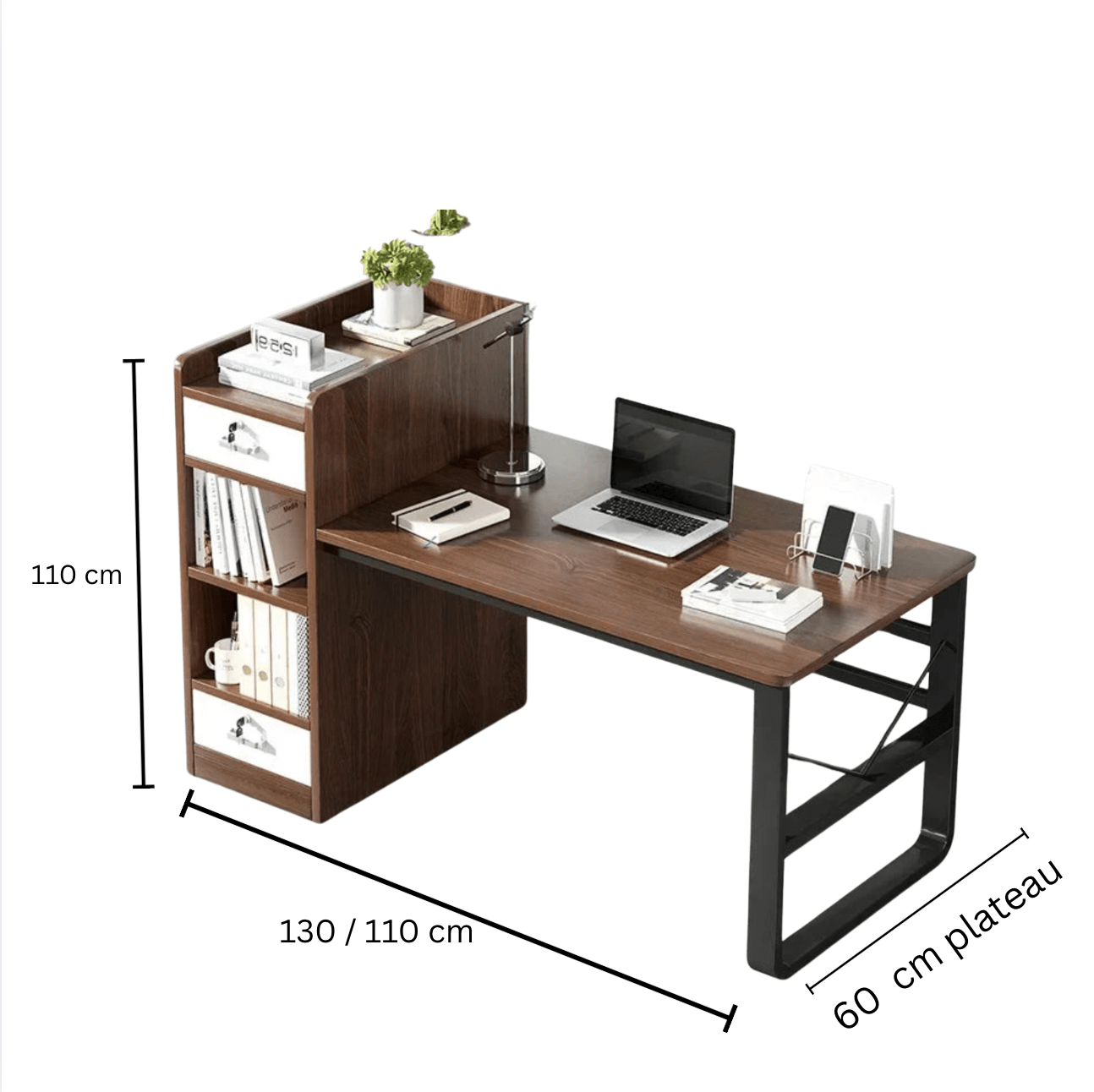 Bureau avec étagère sur le côté