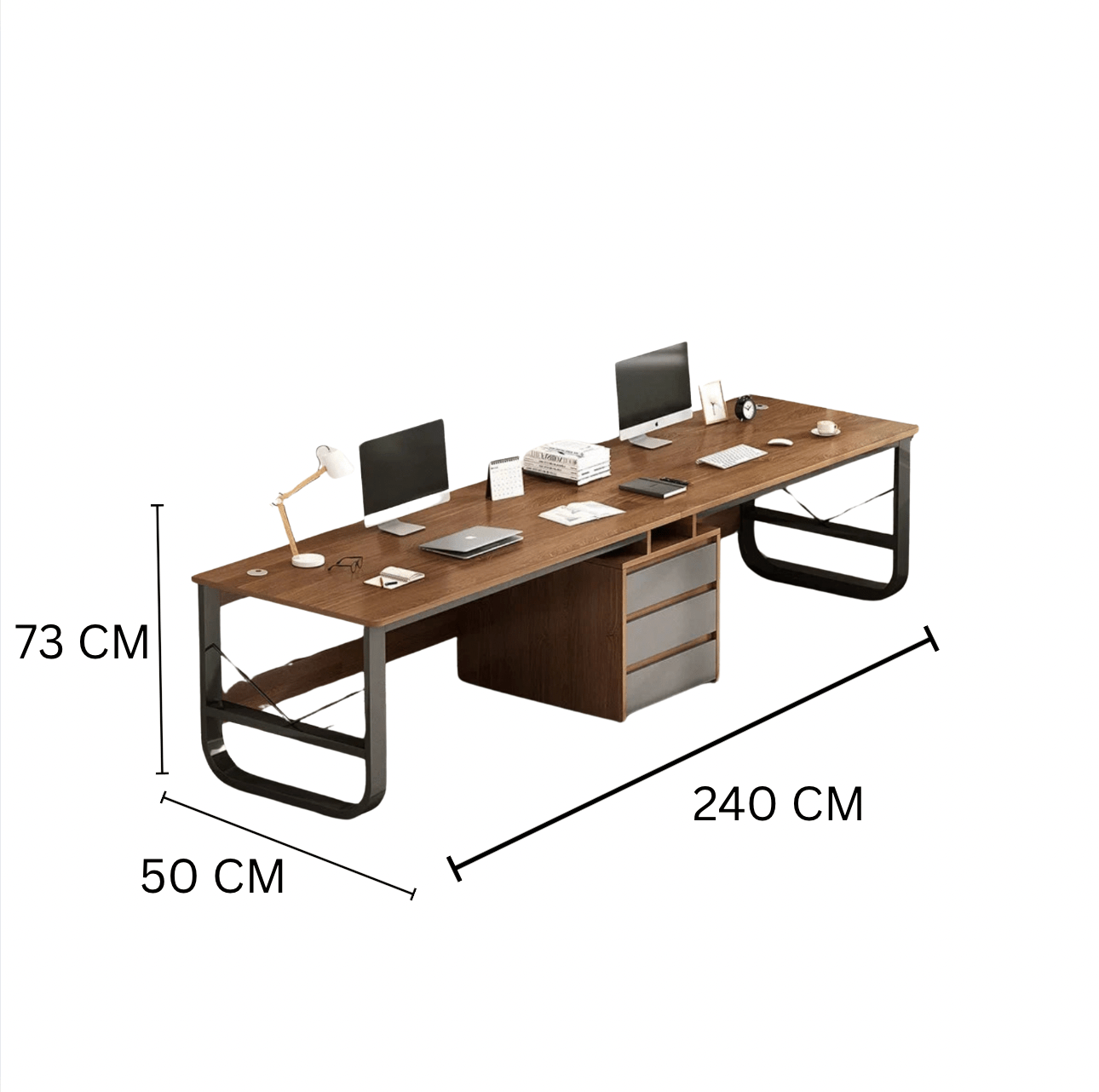 Bureau double avec rangement