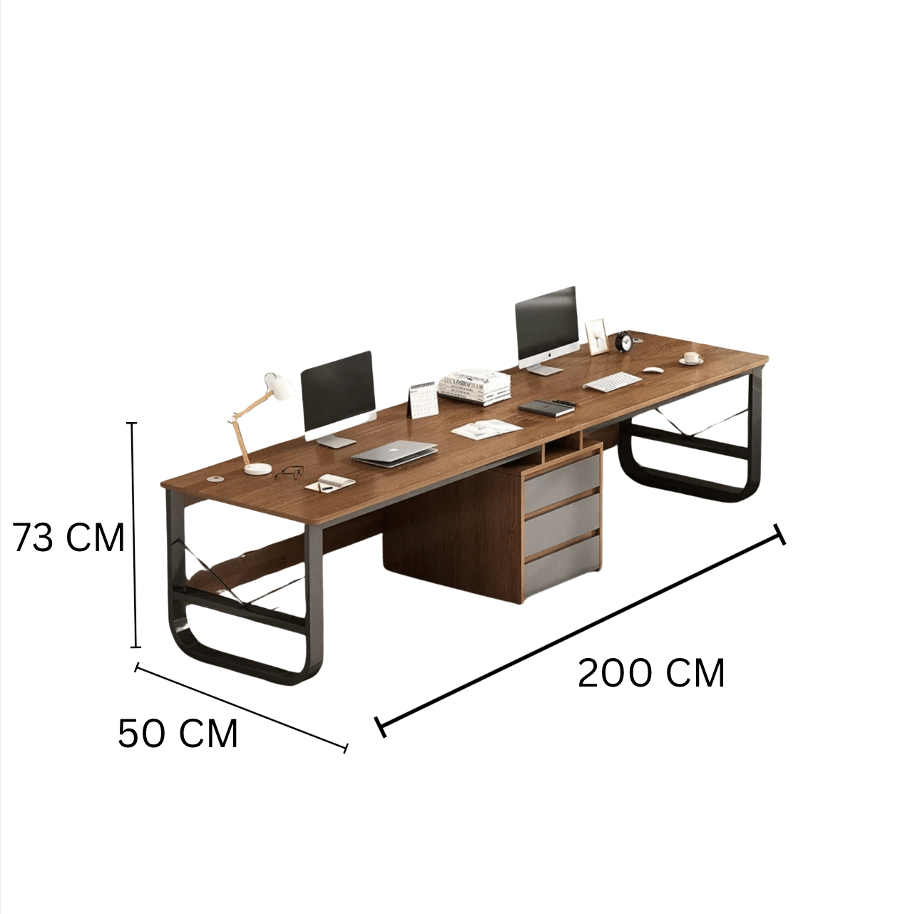 Bureau double avec rangement