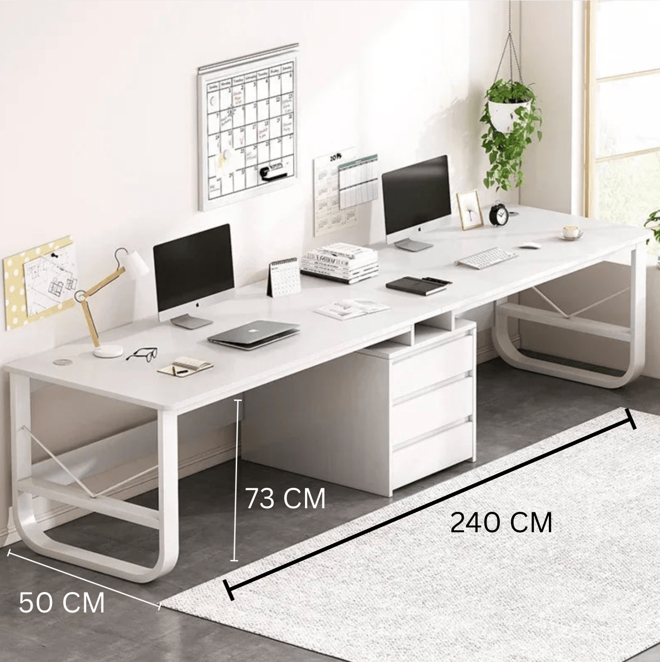 Bureau double avec rangement