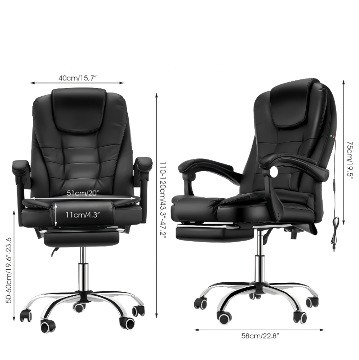 Chaise de bureau massante