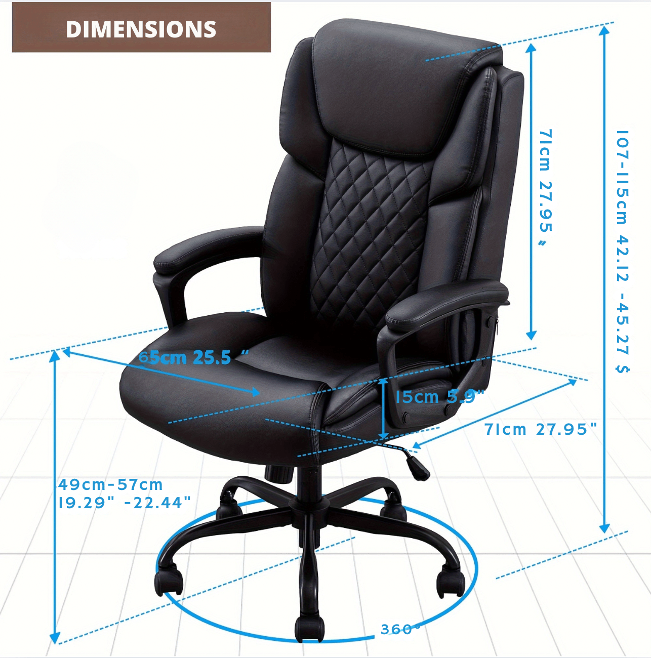 Chaise de bureau simili cuir