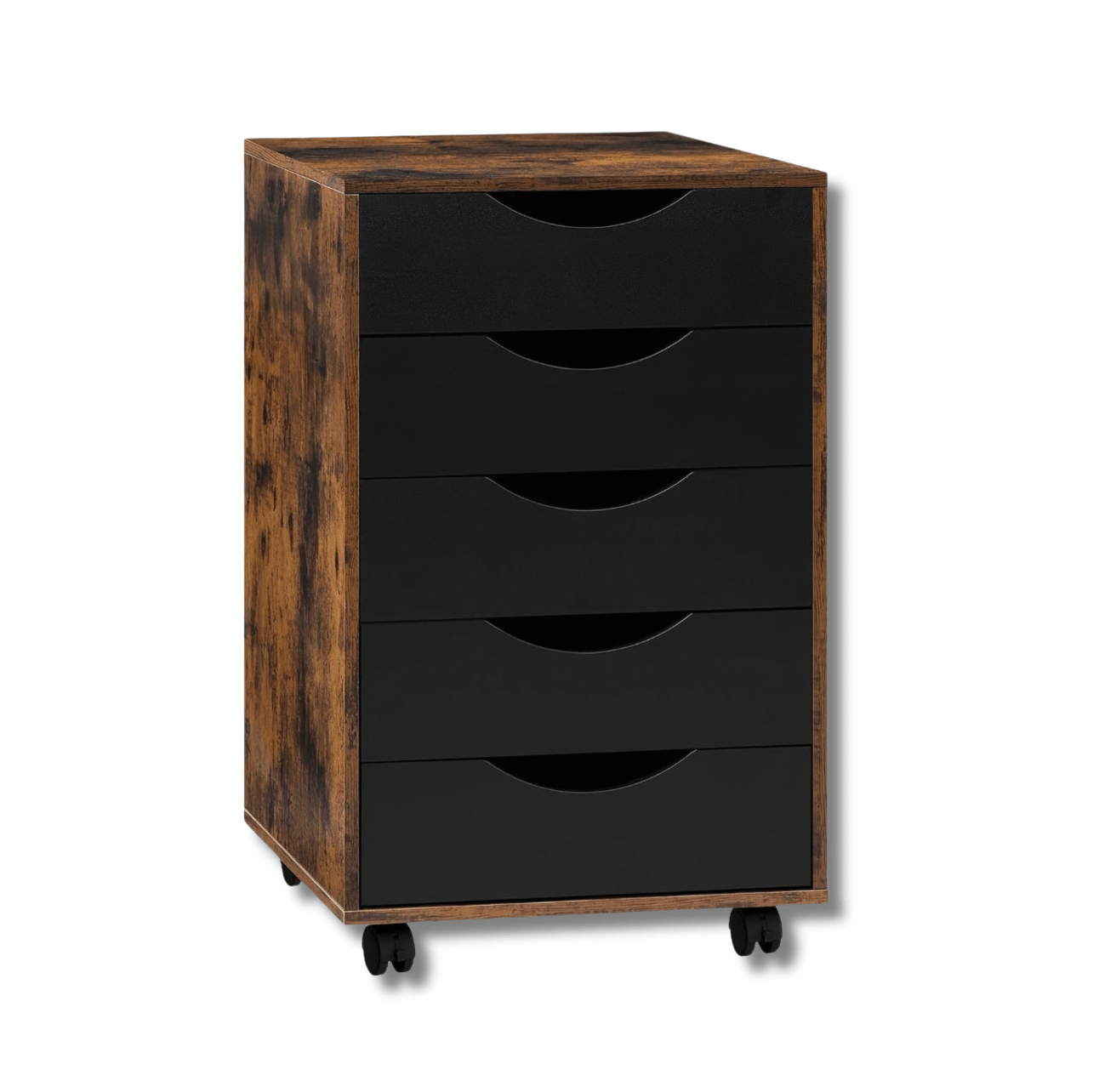 Caisson bureau noir et bois