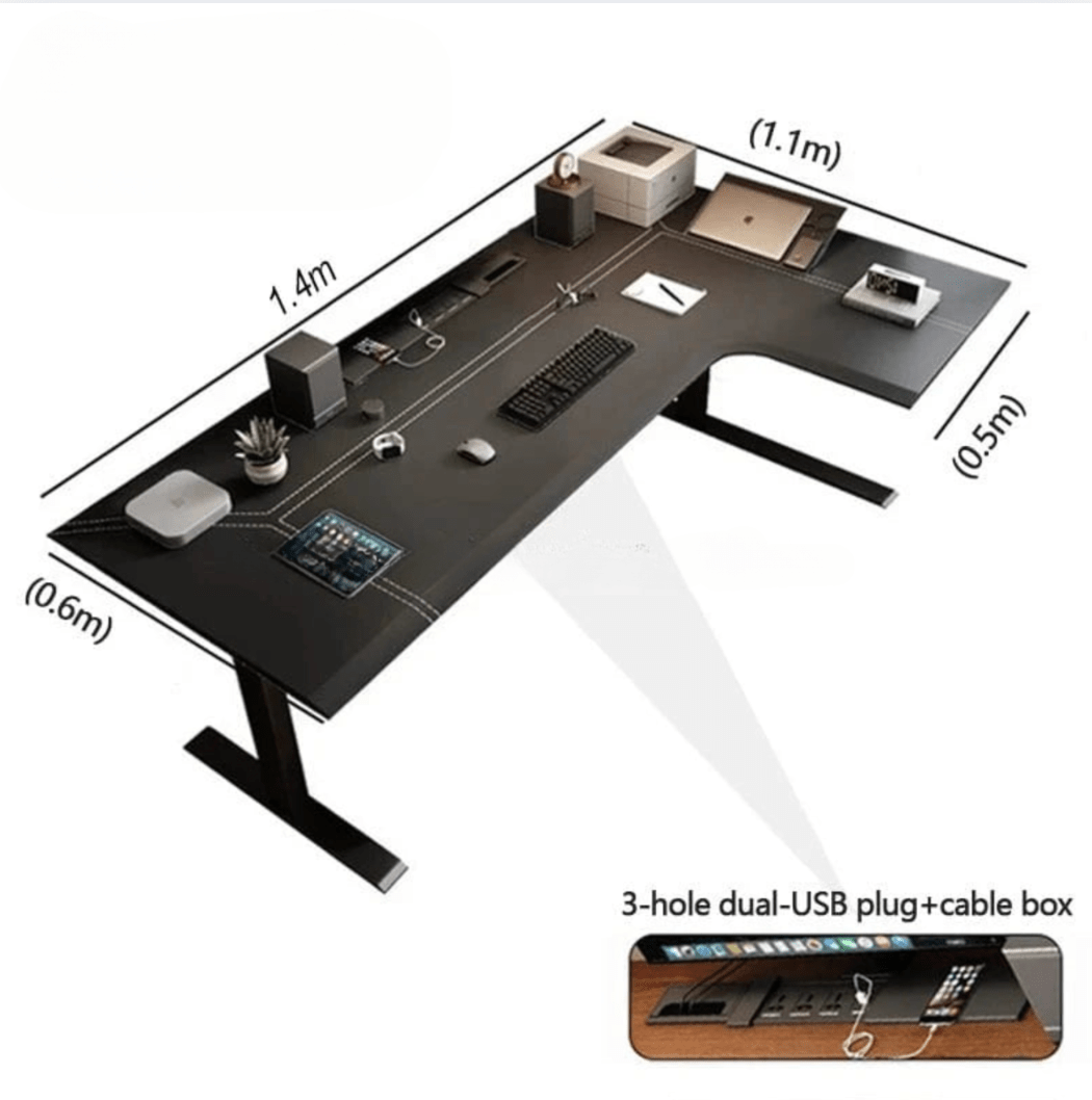 Bureau assis debout plateau bois massif