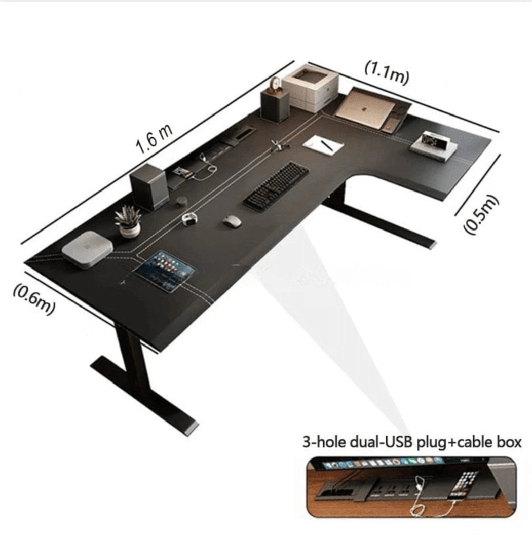 Bureau assis debout plateau bois massif
