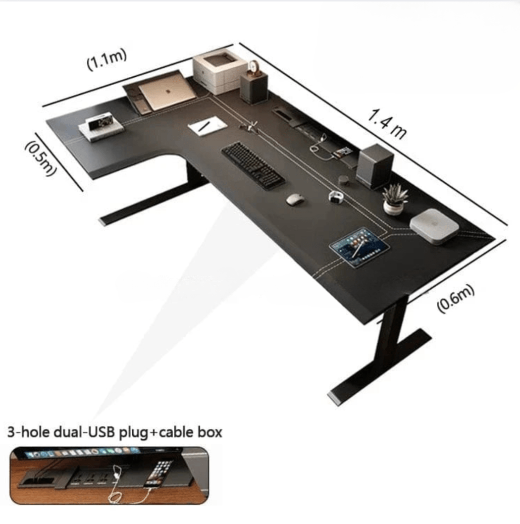 Bureau assis debout plateau bois massif