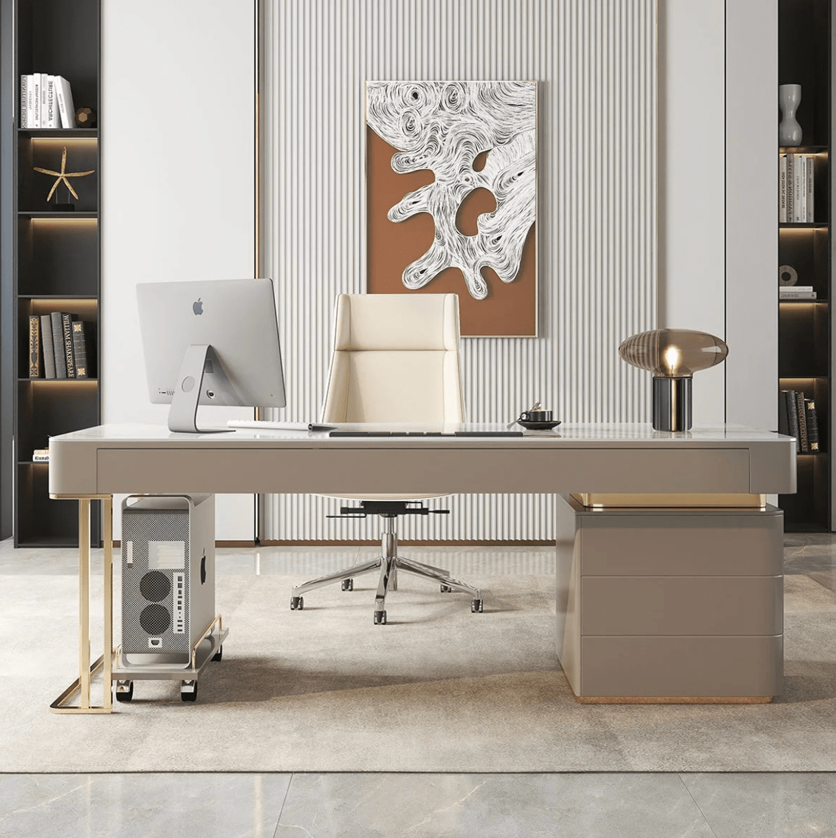 Bureau dessus marbre
