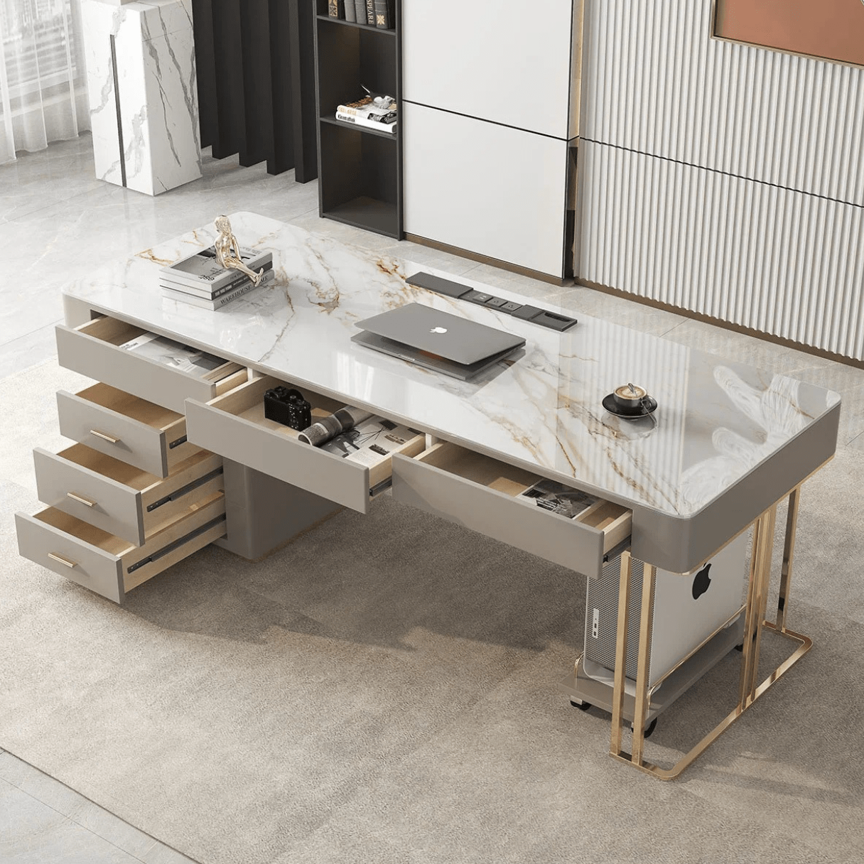 Bureau dessus marbre