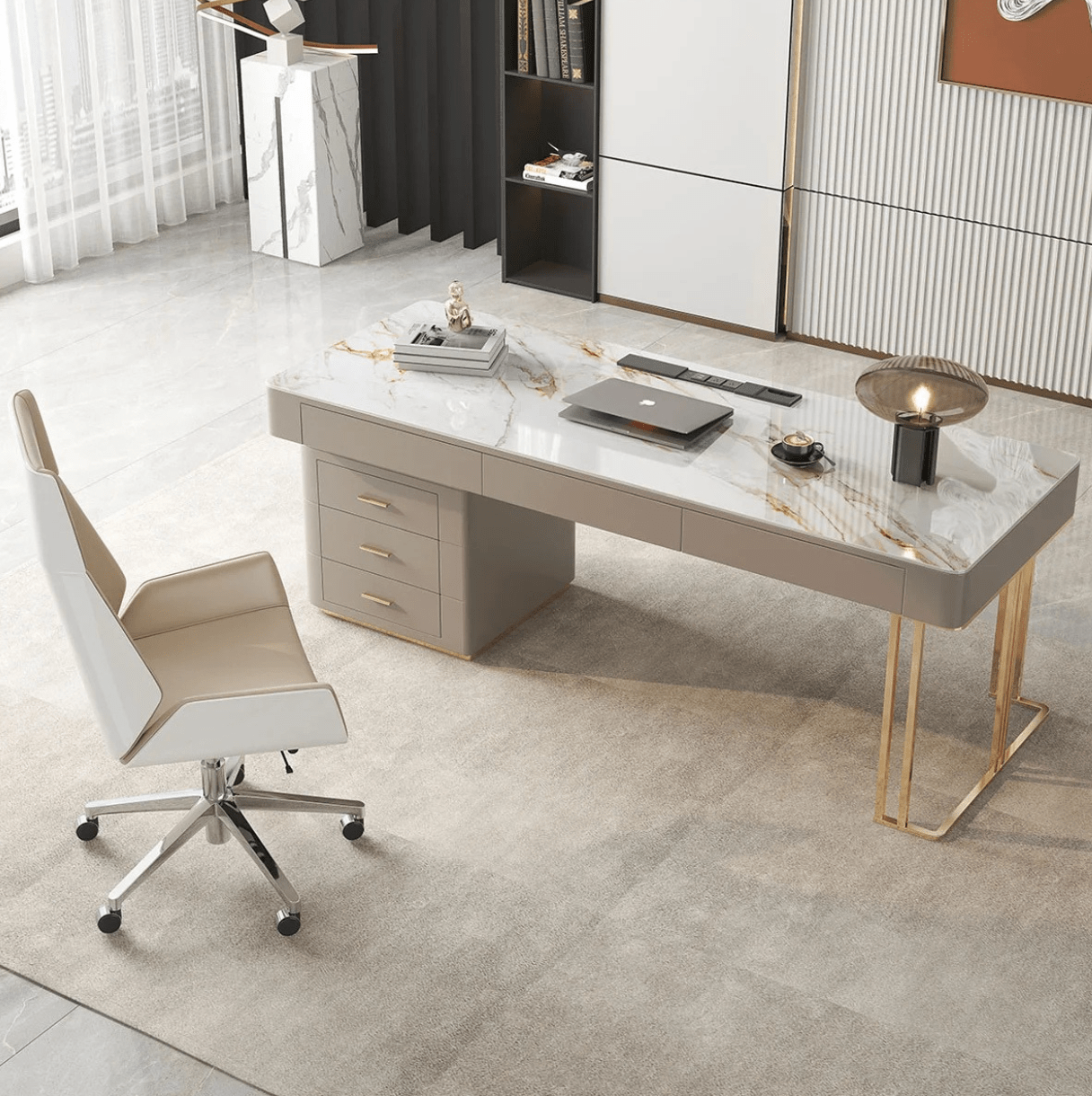 Bureau dessus marbre