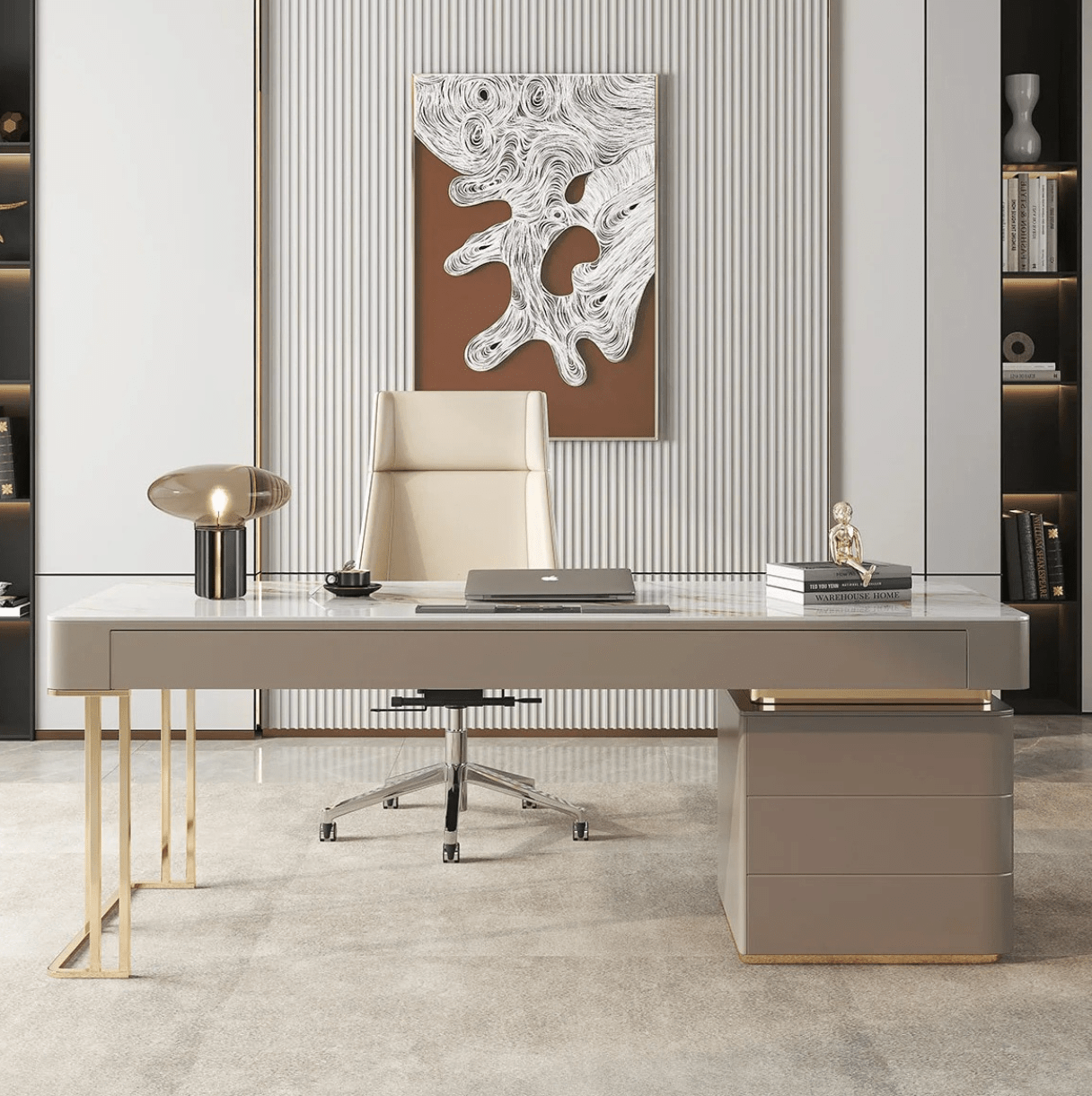 Bureau dessus marbre
