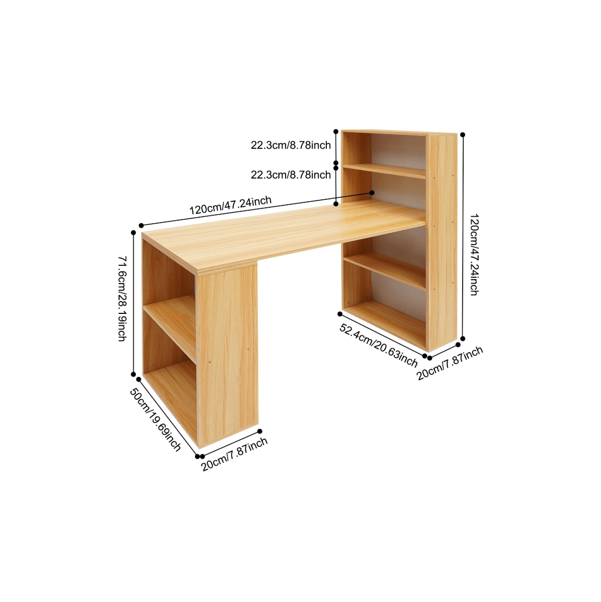 Bureau informatique avec étagère