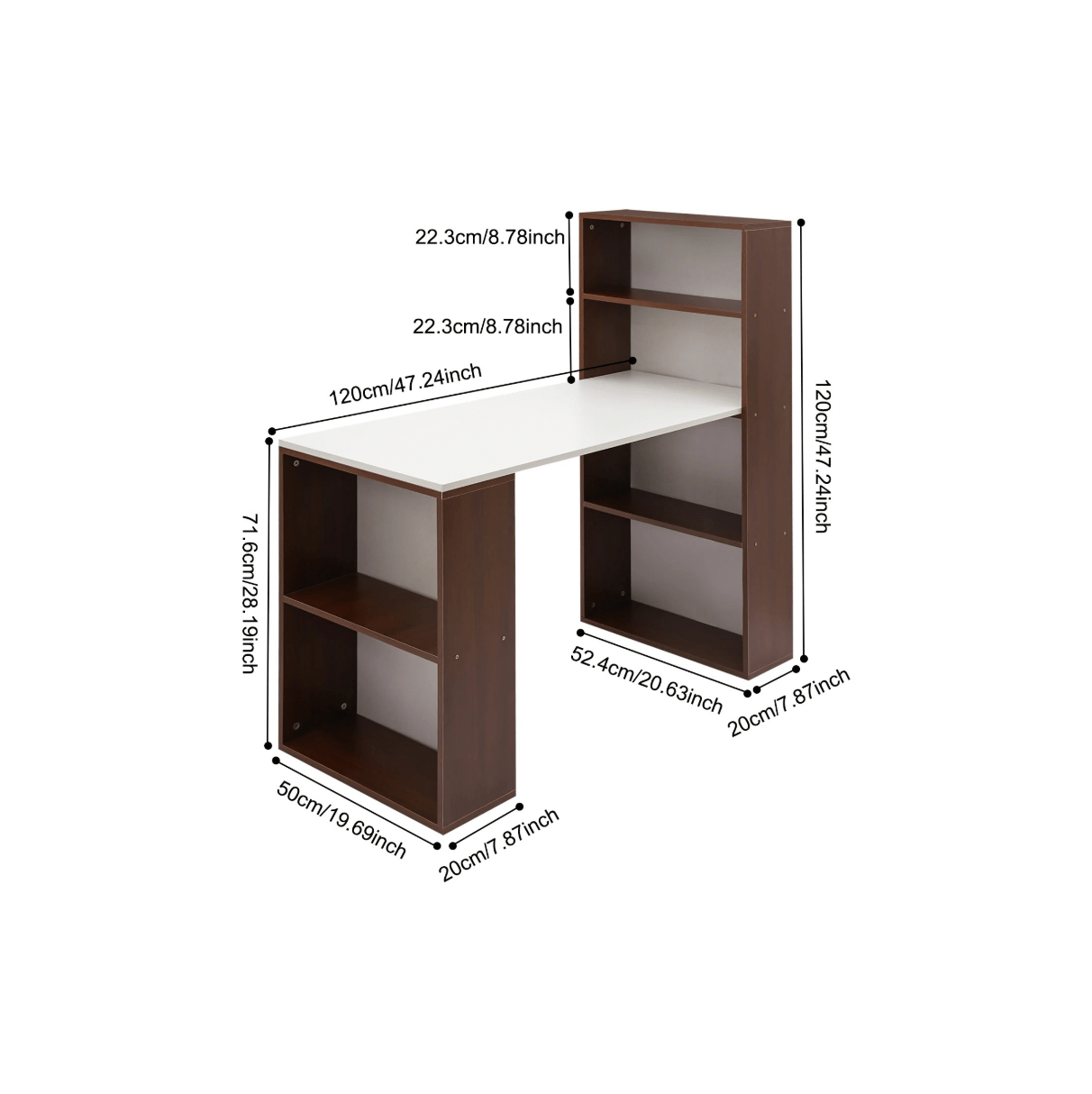 Bureau informatique avec étagère
