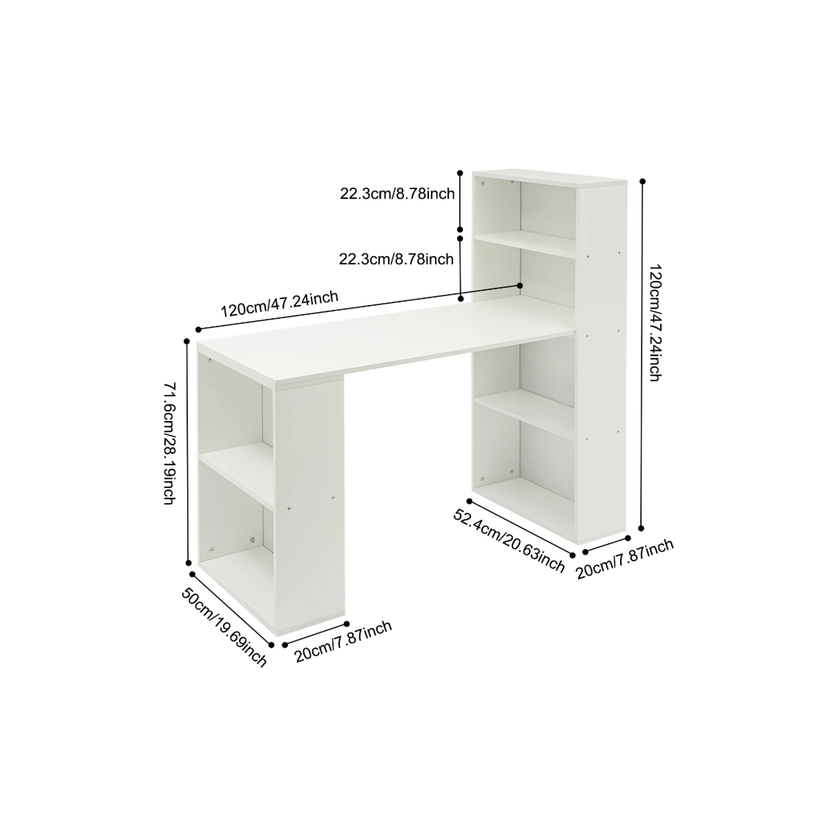 Bureau informatique avec étagère