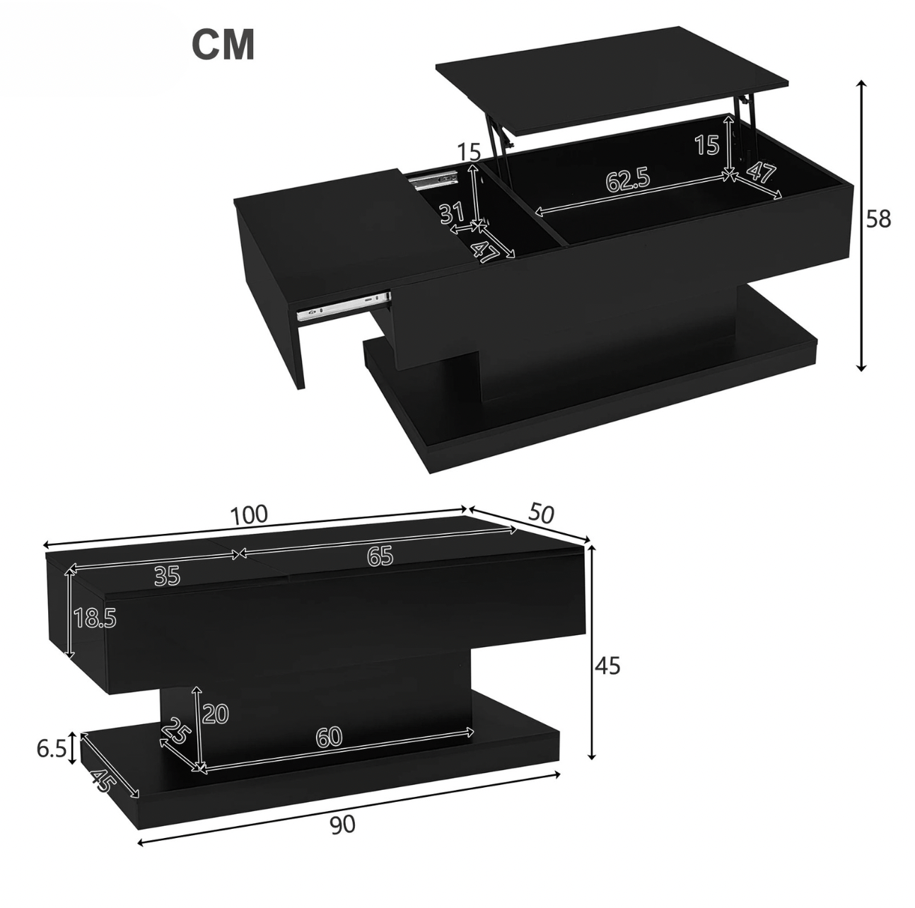 Table basse bois deux plateaux