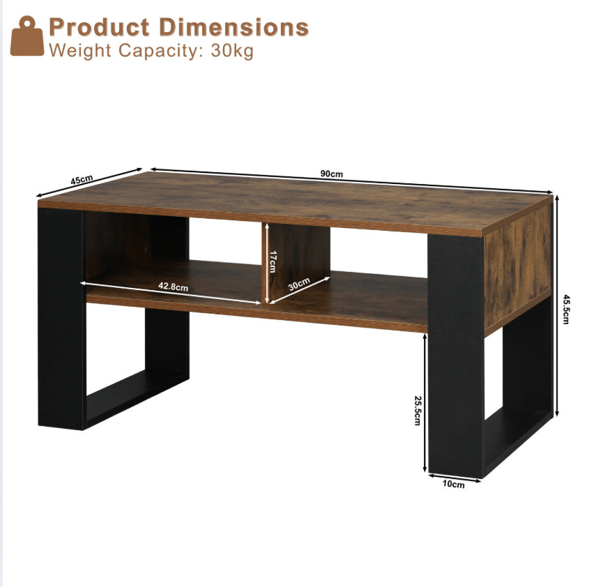 Table basse acier bois design