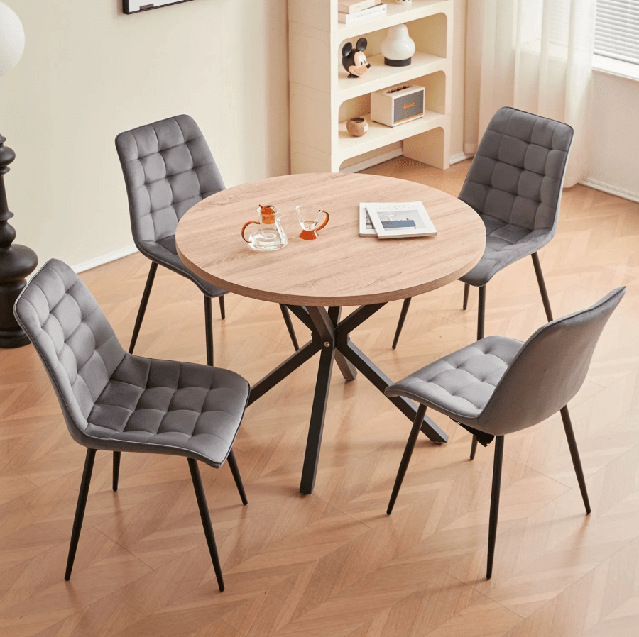 Chaise de réunion en velours | SET DE 4 PIÈCES