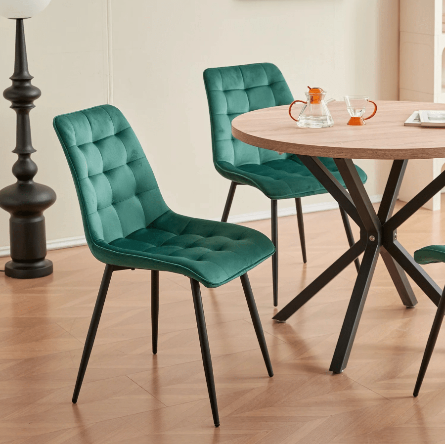Chaise de réunion en velours | SET DE 4 PIÈCES
