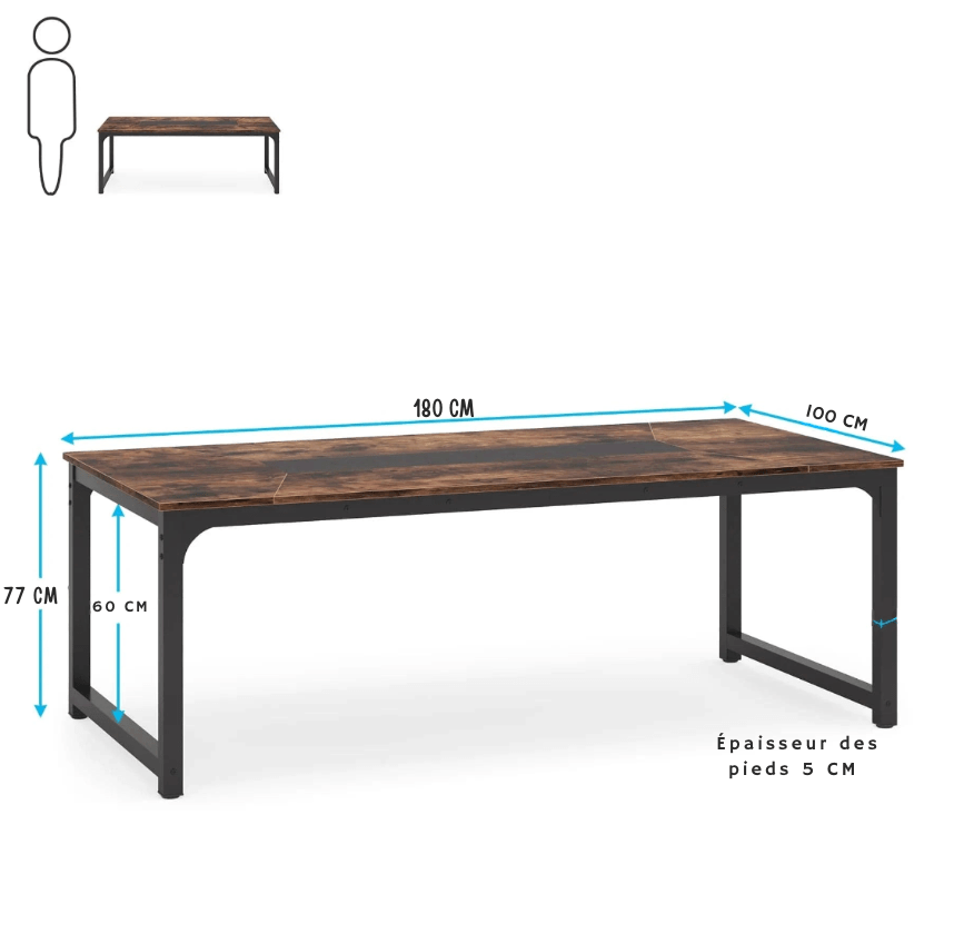 Grand bureau 180 cm