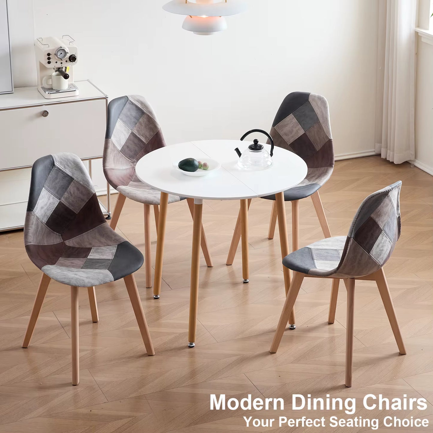 Chaise revêtement en tissu design nordique | SET de 4 chaises